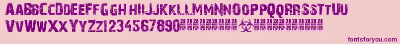 28DaysLater Font – Purple Fonts on Pink Background