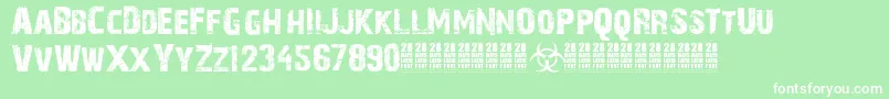 28DaysLater Font – White Fonts on Green Background