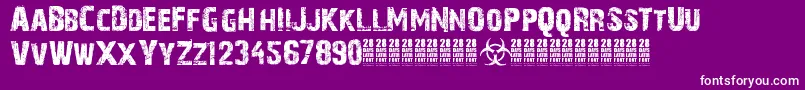 28DaysLater Font – White Fonts on Purple Background