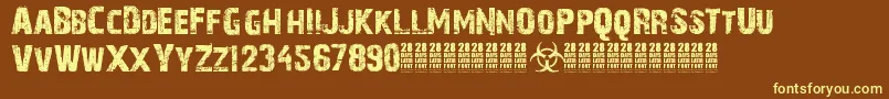 28DaysLater Font – Yellow Fonts on Brown Background