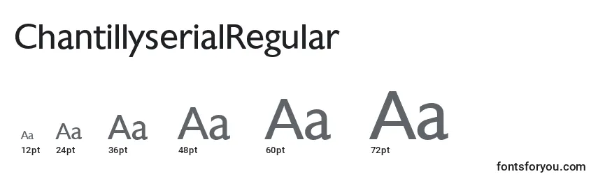 Размеры шрифта ChantillyserialRegular