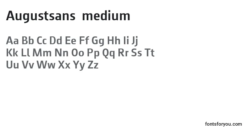 Czcionka Augustsans65medium – alfabet, cyfry, specjalne znaki