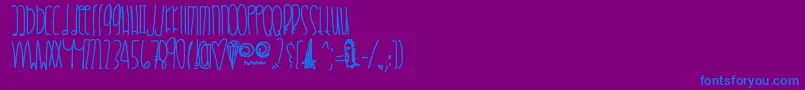 フォントCrystalbluepersuasion – 紫色の背景に青い文字