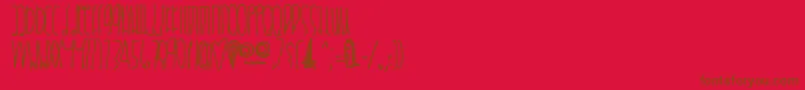 Crystalbluepersuasion Font – Brown Fonts on Red Background
