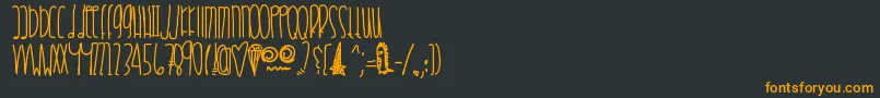 フォントCrystalbluepersuasion – 黒い背景にオレンジの文字