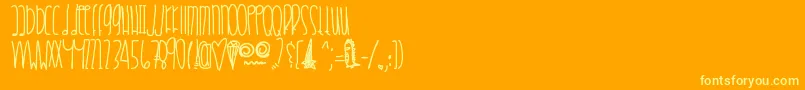 Шрифт Crystalbluepersuasion – жёлтые шрифты на оранжевом фоне