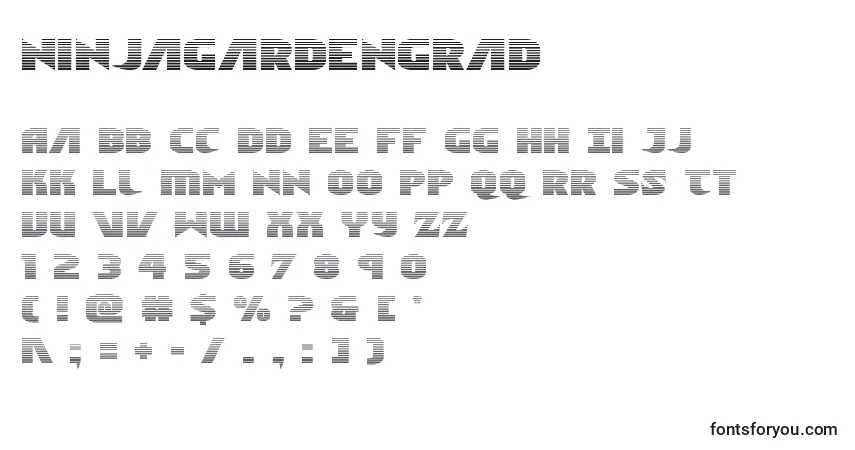 Fuente Ninjagardengrad - alfabeto, números, caracteres especiales