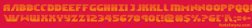 Ninjagardengrad-Schriftart – Orangefarbene Schriften auf rotem Hintergrund