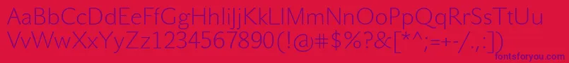 JohnsansWhitePro Font – Purple Fonts on Red Background