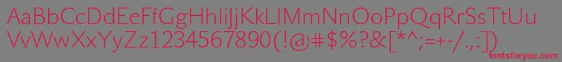 フォントJohnsansWhitePro – 赤い文字の灰色の背景