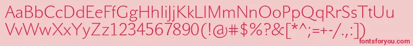 フォントJohnsansWhitePro – ピンクの背景に赤い文字
