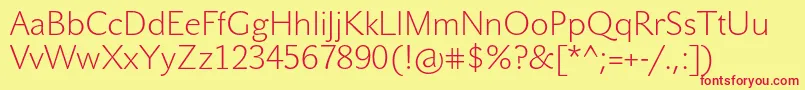 JohnsansWhitePro Font – Red Fonts on Yellow Background