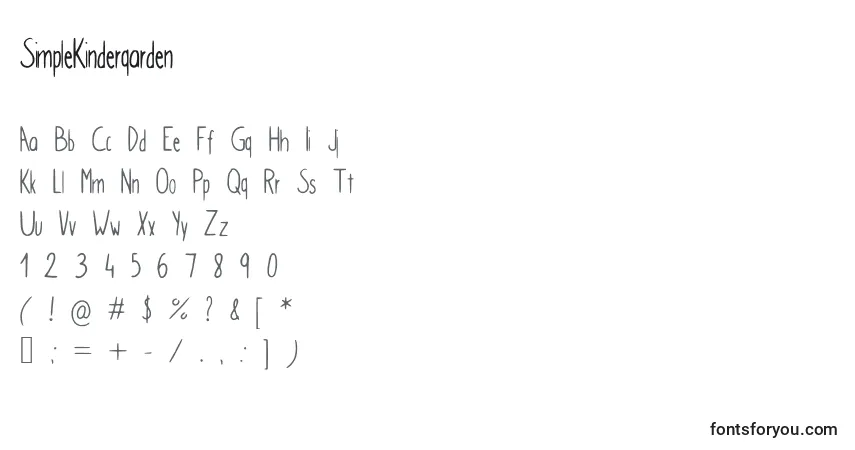 Czcionka SimpleKindergarden – alfabet, cyfry, specjalne znaki