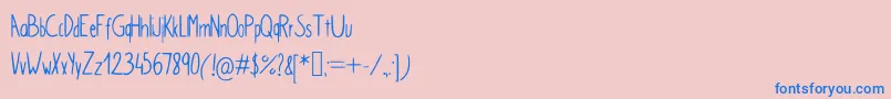 SimpleKindergarden Font – Blue Fonts on Pink Background