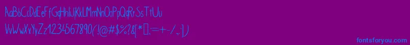 Fonte SimpleKindergarden – fontes azuis em um fundo violeta