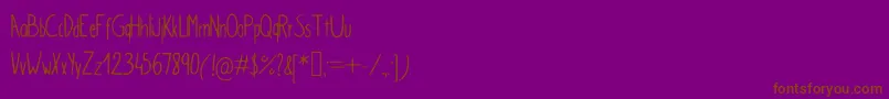 SimpleKindergarden Font – Brown Fonts on Purple Background