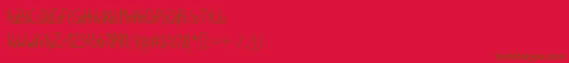 SimpleKindergarden-fontti – ruskeat fontit punaisella taustalla