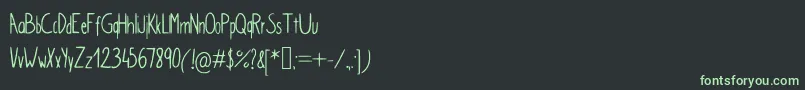 SimpleKindergarden-fontti – vihreät fontit mustalla taustalla