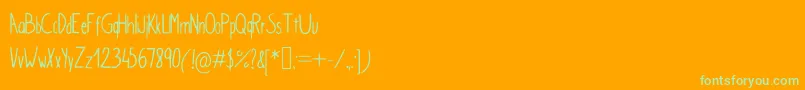フォントSimpleKindergarden – オレンジの背景に緑のフォント