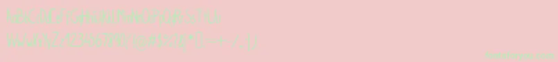 SimpleKindergarden-Schriftart – Grüne Schriften auf rosa Hintergrund