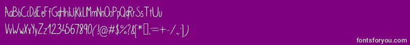 SimpleKindergarden Font – Green Fonts on Purple Background