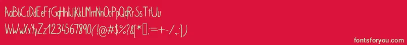 SimpleKindergarden Font – Green Fonts on Red Background