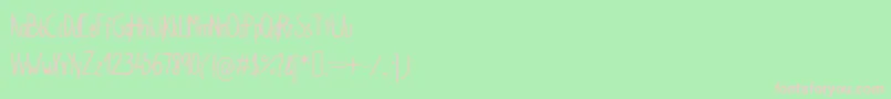 フォントSimpleKindergarden – 緑の背景にピンクのフォント