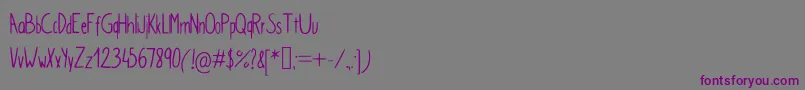 SimpleKindergarden Font – Purple Fonts on Gray Background