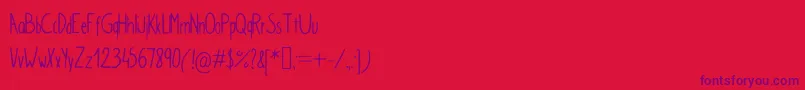 SimpleKindergarden Font – Purple Fonts on Red Background