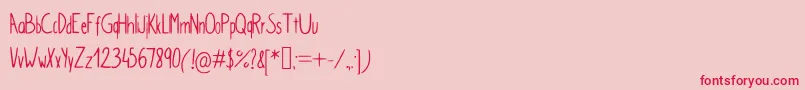 フォントSimpleKindergarden – ピンクの背景に赤い文字