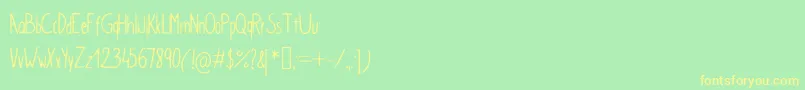 Czcionka SimpleKindergarden – żółte czcionki na zielonym tle