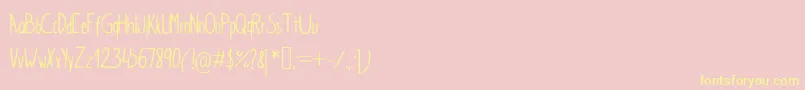 フォントSimpleKindergarden – 黄色のフォント、ピンクの背景