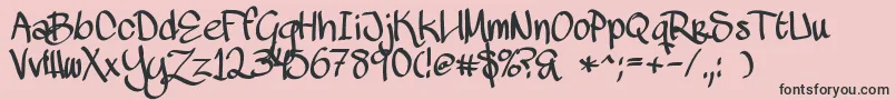MawnsHandwriting-Schriftart – Schwarze Schriften auf rosa Hintergrund
