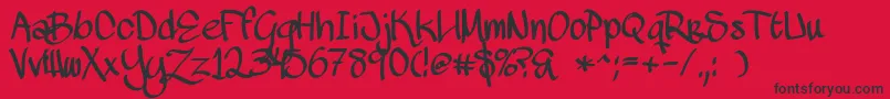 MawnsHandwriting-Schriftart – Schwarze Schriften auf rotem Hintergrund