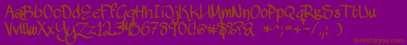 Fonte MawnsHandwriting – fontes marrons em um fundo roxo
