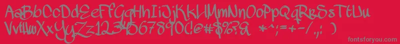 More about MawnsHandwriting Font MawnsHandwriting Font – Gray Fonts on Red Background