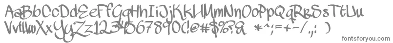 フォントMawnsHandwriting – 白い背景に灰色の文字
