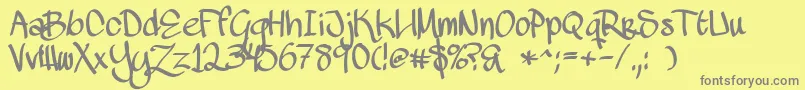 MawnsHandwriting Font – Gray Fonts on Yellow Background