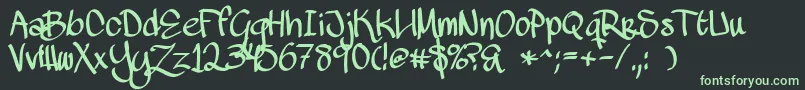 MawnsHandwriting Font – Green Fonts on Black Background