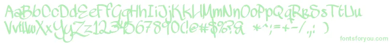 MawnsHandwriting Font – Green Fonts on White Background