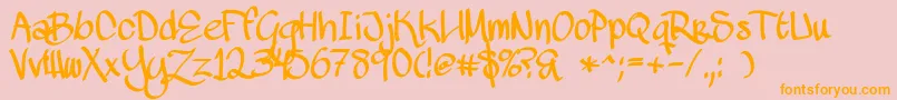 Шрифт MawnsHandwriting – оранжевые шрифты на розовом фоне