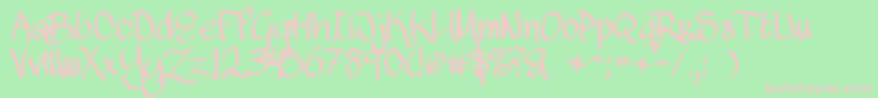 fuente MawnsHandwriting – Fuentes Rosadas Sobre Fondo Verde