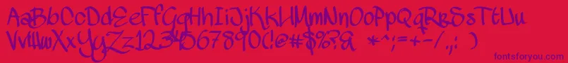 Police MawnsHandwriting – polices violettes sur fond rouge