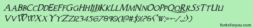 Woodgodital Font – Black Fonts on Green Background