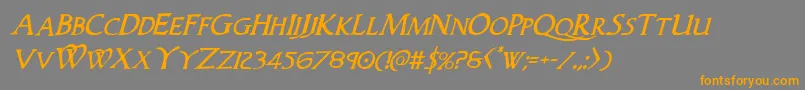 Woodgodital Font – Orange Fonts on Gray Background