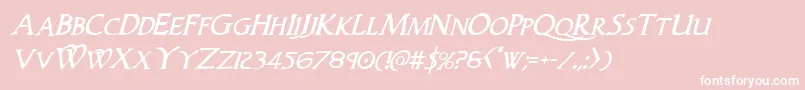 Woodgodital Font – White Fonts on Pink Background