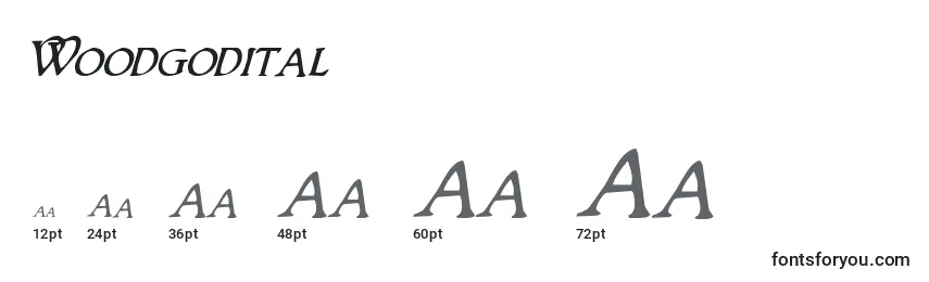 Woodgodital Font Sizes