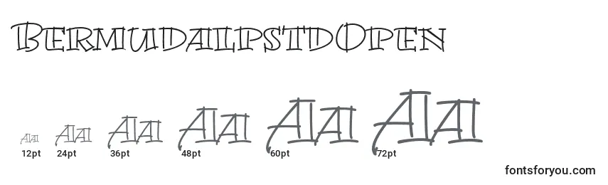 sizes of bermudalpstdopen font, bermudalpstdopen sizes