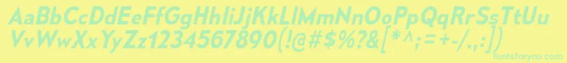 Czcionka MesmerizeSbIt – zielone czcionki na żółtym tle