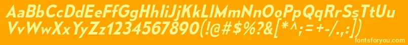 Fonte MesmerizeSbIt – fontes amarelas em um fundo laranja
